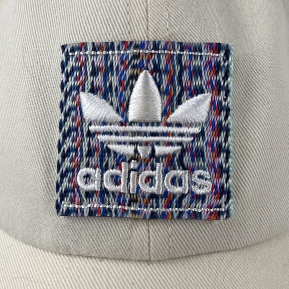Adidas Originals 1.5” Webbing Strapback Hat Cream Dad Cap Trefoil Recycled Poly - Picture 5 of 10